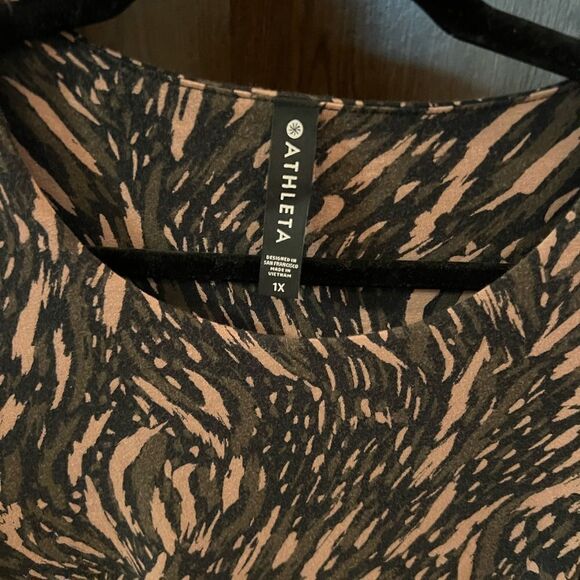 ATHLETA ABSTRACTION BLACK SLEEVELESSSANTORINI THERA DRESS - Picture 3 of 5